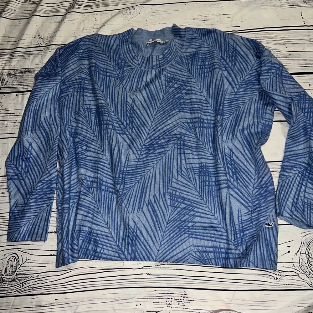 Vineyard Vines Palm Leaf Print Sweater Casual Beach Resort Wear XL